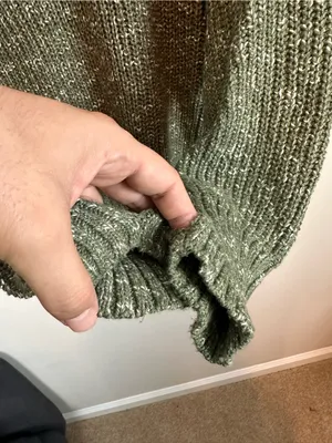 Offline by Aerie Chunky Knit 3/4 Zip Sweater Thumbhole Oversized Sweater Large thumbnail 7