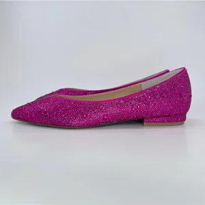 Betsey Johnson SB-Jude Ballet Flats 8.5 Pink Rhinestone Pointed Toe Wedding NWOB thumbnail 6