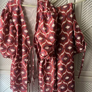 Stylish Women's Patterned Pants Brown Size M thumbnail 3