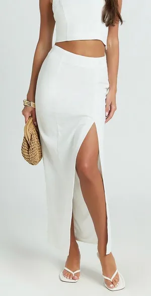 New Showpo Ayesha Fitted Side Split Midi Skirt MSRP $75 thumbnail 1