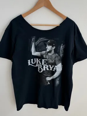 Luke Bryan On Tour Black Off-the-Shoulder Country Music Tee thumbnail 1
