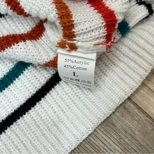 Boutique Colorful striped tank top size Large vneck sweater thumbnail 4