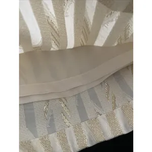 Porridge Gold Stripe Wide Leg‎ Pants Womens Size 10 White Jacquard High Rise thumbnail 7