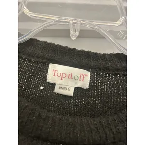 Women’s Size Small Christmas Lights Black Sweater Holiday Whimsy Party Festive thumbnail 3