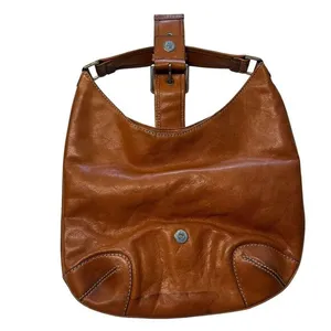 Y2K Michael Kors Buckle Hobo Shoulder Bag Cognac‎ Brown Slouchy Western Country thumbnail 2