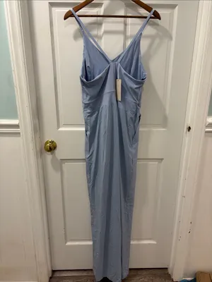 Halara Breezeful Backless Wide Leg Quick Dry Jumpsuit Sz L Ballad Blue New W Tag thumbnail 6
