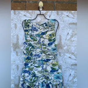 Abercrombie & Fitch High Neck Ruched Tiered Maxi Dress size XS thumbnail 9