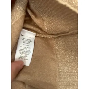 Cable & Gauge Womens Tan Glitter‎ Knit Cardigan Button Up Long Sleeve Top XLP thumbnail 4