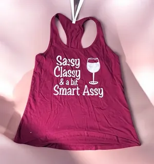 Chic Burgundy Graphic Tank Top 529 Red thumbnail 1