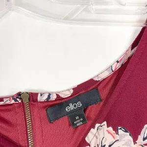 Ellos Plus Size‎ 22 Dress Shift Maroon Floral Shift Mini Lined Back Zip 1514 thumbnail 7