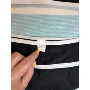 NWOT Chic Black & White High-Waisted Bikini Set Sz L thumbnail 4