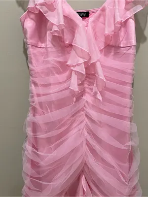 Generation Kiss Romantic Mini Dress Pink Ruched Ruffle Tulle Women’s Size Small thumbnail 7