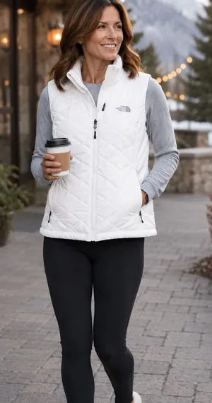The North Face Thermoball‎ Eco Puffer Vest Womens XS White Quilted Full Zip thumbnail 1