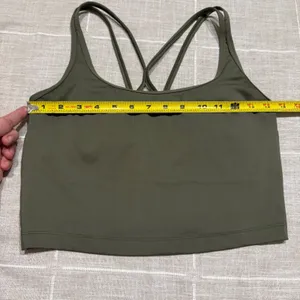 All In Motion Light Support Strappy Crop Sports Bra Top Olive Green Size M thumbnail 7