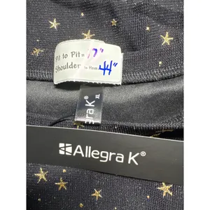 Allegra‎ K Party Dress Sleeveless Star Print Mini Dress Black XL thumbnail 9