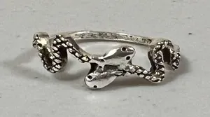 Silver Snakes Snake Wrap Band Ring Jewelry Size 8 🐍 thumbnail 1