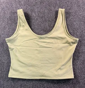 Klassy Network cropped scoop neck tank top sage green color Size XXL Athleisure thumbnail 1