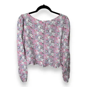 Abound Cinched Cinched Front Floral Blouse In‎ Pink Fade To Flower Haze Size M thumbnail 2