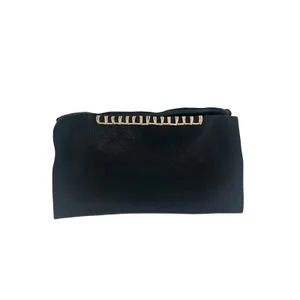 Anthropologie Black Leather Foldover‎ Clutch Bag thumbnail 5