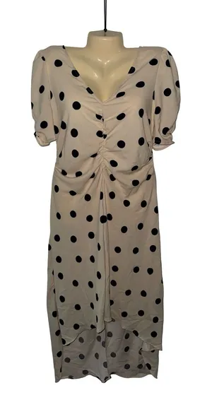 a new day Cream Maxi Dress with Black Polka Dots thumbnail 1