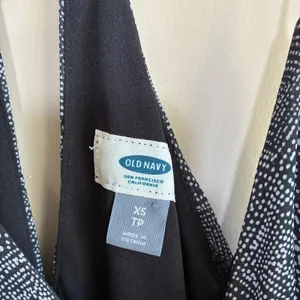 Old Navy halter neck black white polka dotted maxi summer dress women's size XS thumbnail 3