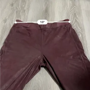Free People Midnight Burgundy Faux Suede High Rise‎ Ankle Leggings Size S thumbnail 11