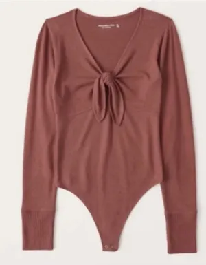 Abercrombie soft A&F cozy Tie Front body-suit thumbnail 1