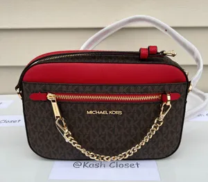 Michael Kors Jet Set Item Large EW Zip Chain Crossbody Bag -Flame thumbnail 1