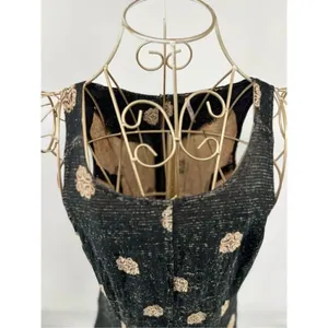 Free People Black Gold Tapestry Sleeveless Mini Dress Pockets Size 8 thumbnail 6