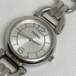 Fossil women’s watch 32mm round quartz analog BQ1600 all stainless steel running thumbnail 2