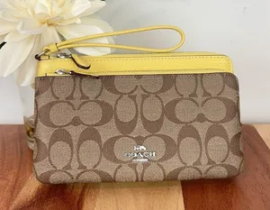 NWT‎ Coach Double Zip Wallet In Signature Canvas thumbnail 1