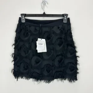 Marella Demien Mini Skirt Black Fringe High Waist Party Straight Pencil US 6 NWT thumbnail 7