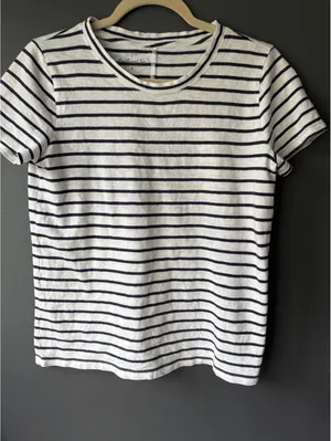 J.Crew Girlfriend Tee Striped Short Sleeve T-Shirt Size Small thumbnail 1