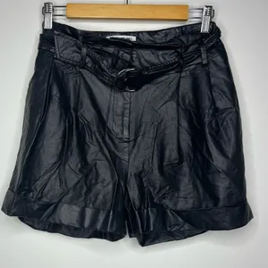 Elizabeth and James- Black Pleather Shorts w/Tie Belt thumbnail 1