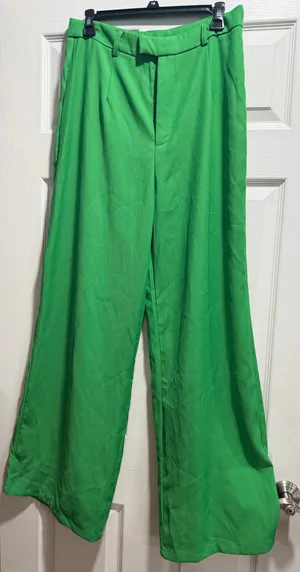 Shein Wide-Leg Pants High-Waisted green L8/10 thumbnail 1