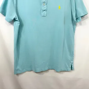 Polo Ralph Lauren Men Medium Polo Shirt Light Blue Yellow Pony Short Sleeve 1520 thumbnail 4