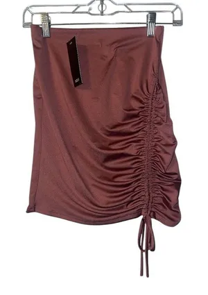 21 Saints Mauve Ruched Bodycon Mini Skirt, Small‎ thumbnail 1
