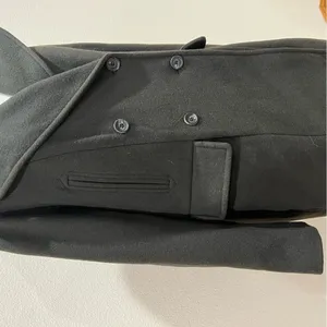 Vince Camuto Dark Olive Green Double Breasted Wool Blend Peacoat Coat Sz Medium thumbnail 7
