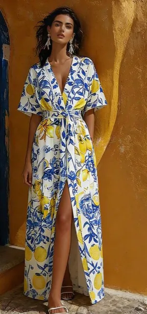 NWOT Vibrant Lemon Dress/Kimono/cover up. Size Small thumbnail 1