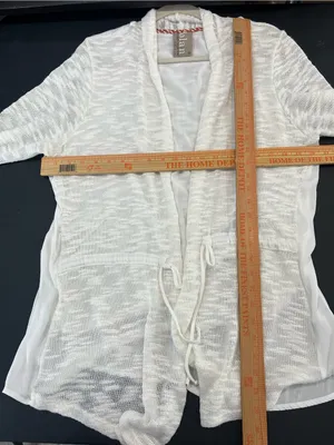 Anthropologie Dolan Open Front Lightweight Cardigan - White XL thumbnail 7