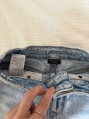 American Eagle Outfitters Light Wash Ripped Denim Shorts thumbnail 2
