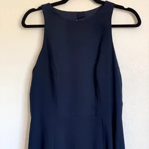 NWT Dessy Collection Diamond Cutout Back Trumpet‎ Gown Slit in Midnight Navy thumbnail 6