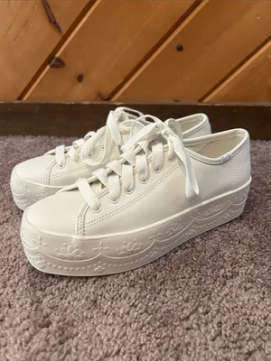 Keds triple up lace platform white sneakers thumbnail 3