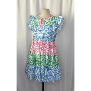 ROLLER‎ RABBIT Aitona Pippa Dress Tiered Tropical Floral Jungle Print Small thumbnail 6