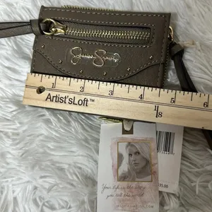Jessica Simpson Marissa Faux Leather Fold Over Card Wallet Color Mink NWT thumbnail 8