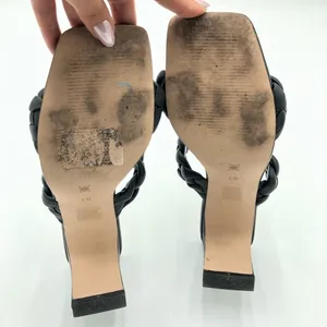 BCBGeneration FINAA Black Braided Block Heeled Sandals Size 10 thumbnail 11
