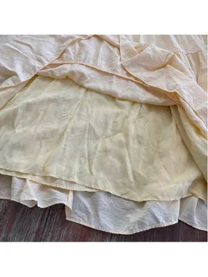 English Factory Butter Yellow Tiered Ruffle Sleeve Maxi Dress Size Large thumbnail 5