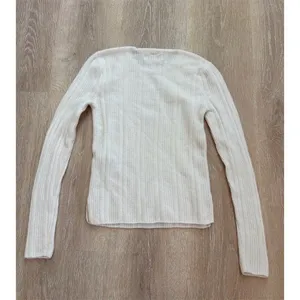 Abercrombie & Fitch Women's Ivory Ribbed Crewneck Sweater Size‎ M Wool Blend thumbnail 4
