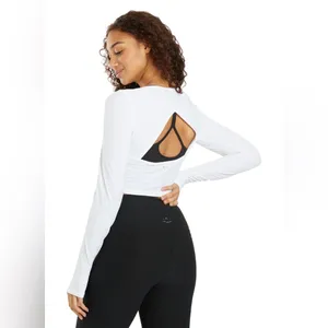 NWT Beyond Yoga Performance Knit Resilient Cropped LS - Lunar White - XS thumbnail 2
