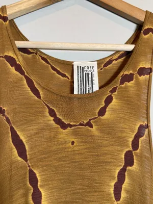 Free People Tie Dye Maxi Dress Women's Small Tan Brown Hippie Festival Boho Chic thumbnail 8